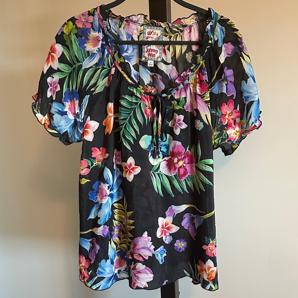 Like New Johnny Was Aruba Kadence Washable Capra Rayon Colorful Floral M